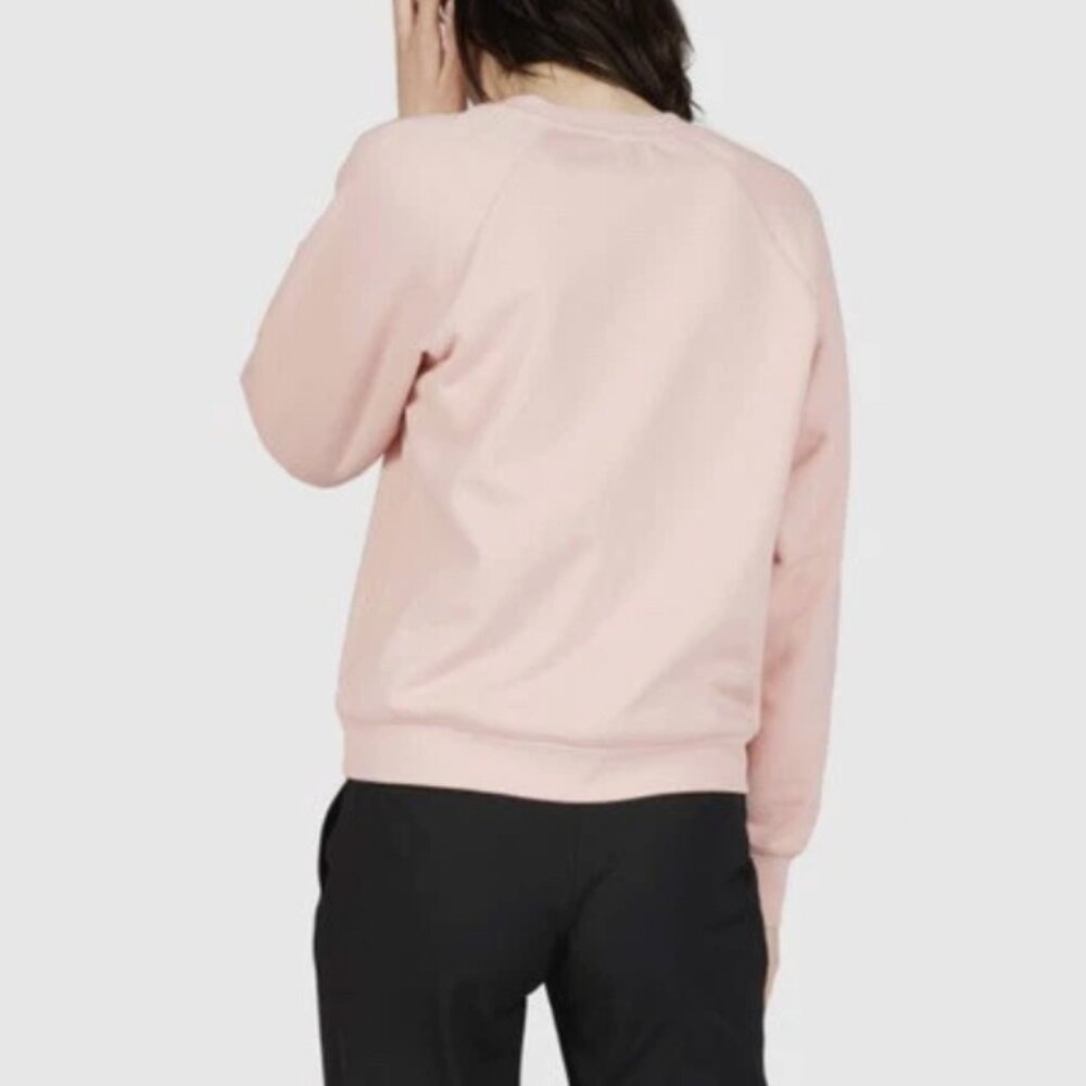 EVERLANE Women's 8 Classic Blush Pink Cropped Crewneck Sweatshirt - Picture 3 of 7